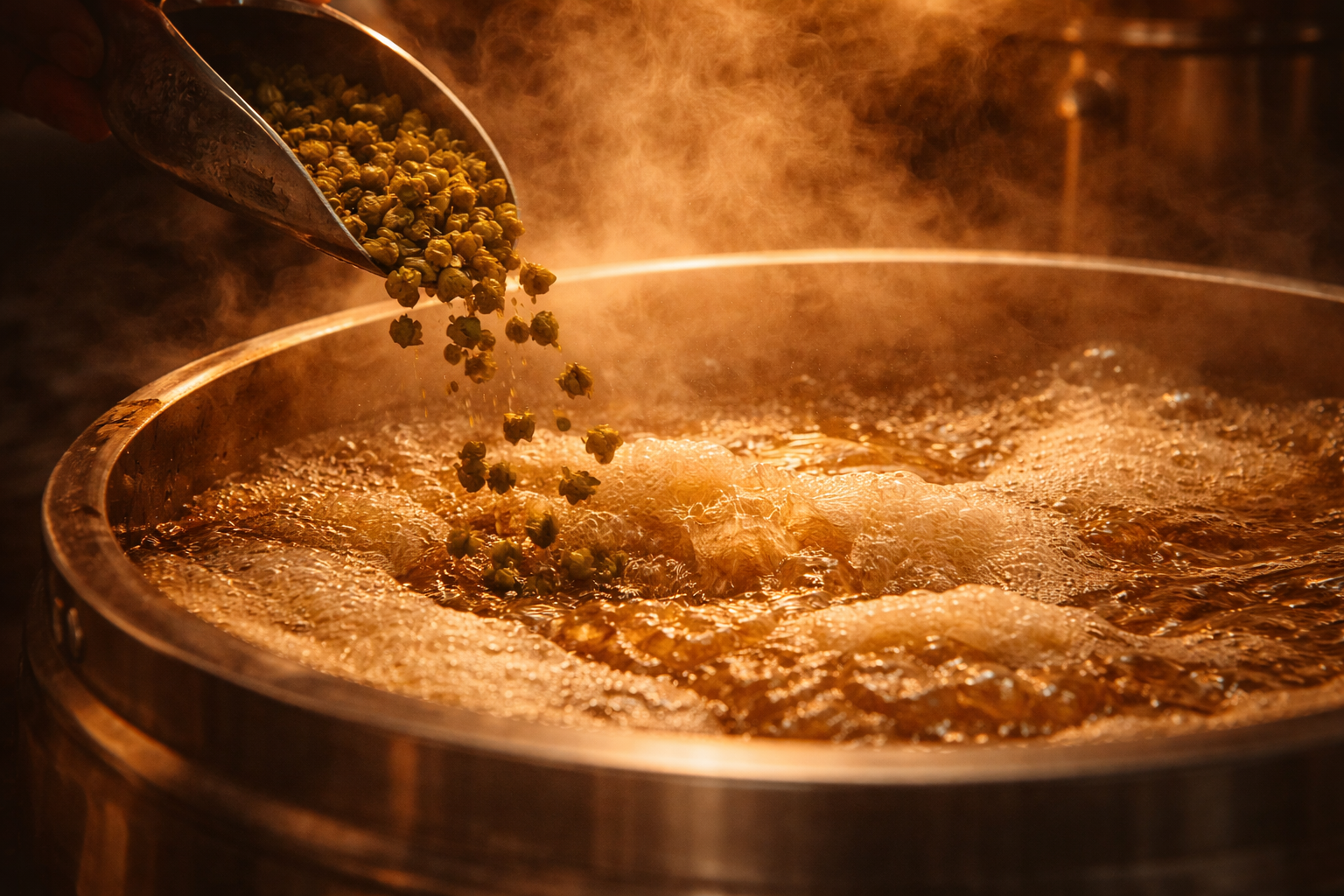 Proceso de hervor cerveza artesanal